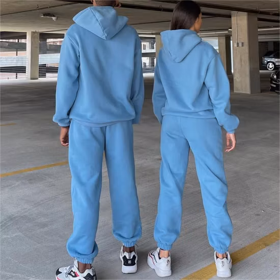 Tute da uomo con logo personalizzato Tute da ginnastica oversize in pile da uomo Abbigliamento da allenamento Stampa Tute con logo Pantaloni sportivi e felpa con cappuccio Set