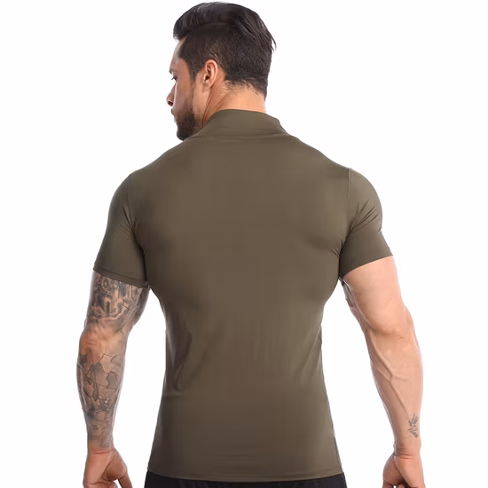Uomo maniche corte Attivo Atletico Palestra Fitness Corsa Abbigliamento Abbigliamento sportivo T