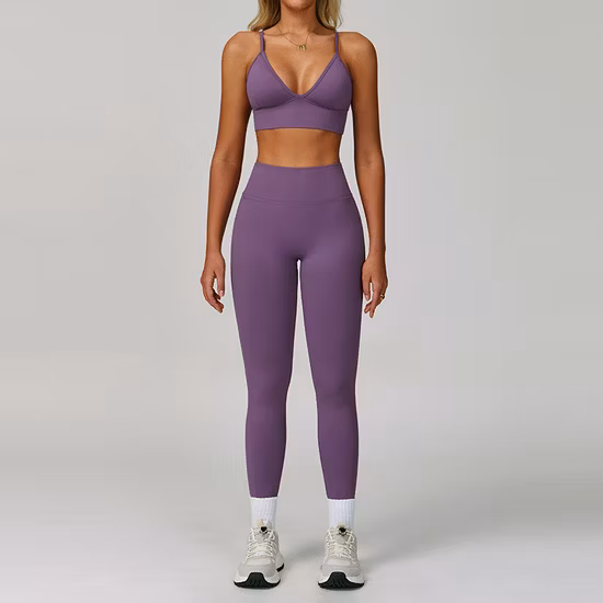 Tuta da donna Leggings senza cuciture Top Deportivo Mujer Leggings sportivi fitness Pantaloni da yoga da palestra